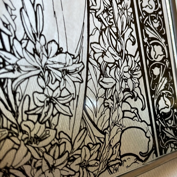 Art Nouveau style glass display part panel 6” x 4” Women bathing - Picture 7 of 7